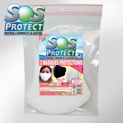 3 Masques de protection triple couches de protection SOSPROTECT