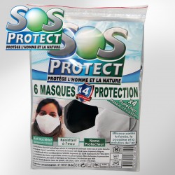 6 Masques de protection avec 4 couches de protection SOSPROTECT