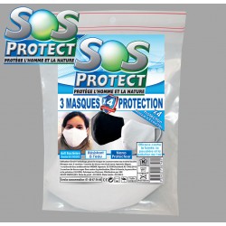 3 Masques de protection avec 4 couches de protection SOSPROTECT