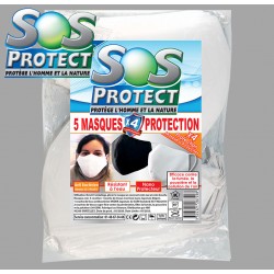 5 Masques de protection avec 4 couches de protection SOSPROTECT
