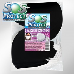 5 Masques de protection avec 4 couches de protection SOSPROTECT