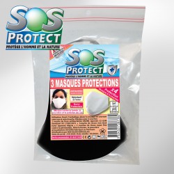3 Masques de protection avec 4 couches de protection SOSPROTECT
